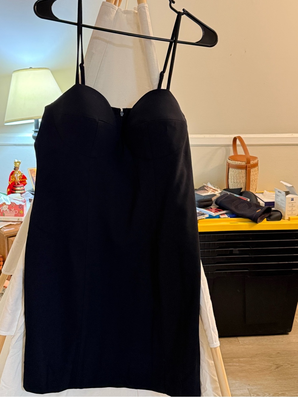 BCBG Black Fitted Slip Dress with Sweetheart Bust